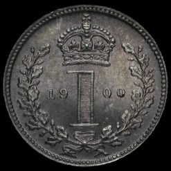 1900 Queen Victoria Veiled Head Silver Maundy Penny Reverse