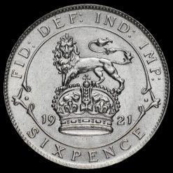 1921 George V Silver Sixpence Reverse