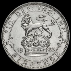 1925 George V Silver Sixpence Reverse