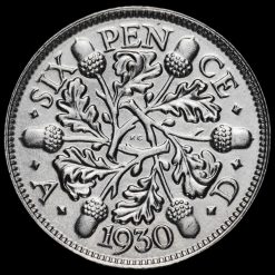 1930 George V Silver Sixpence Reverse