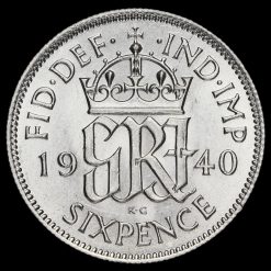 1940 George VI Silver Sixpence Reverse