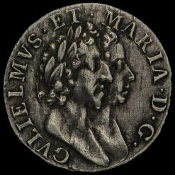 1689 William and Mary Early Milled Silver Maundy Threepence Obverse