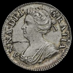 1707 Queen Anne Early Milled Silver Maundy Threepence Obverse