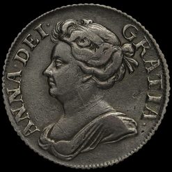 1709 Queen Anne Early Milled Silver Shilling Obverse