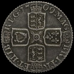 1709 Queen Anne Early Milled Silver Shilling Reverse