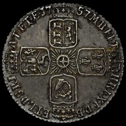 1757 George II Early Milled Silver Sixpence Reverse