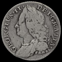 1757 George II Early Milled Silver Sixpence Obverse