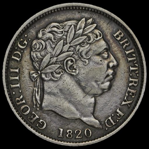1820 George III Milled Silver Shilling Obverse