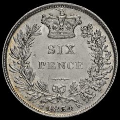 1834 William IV Milled Silver Sixpence Reverse