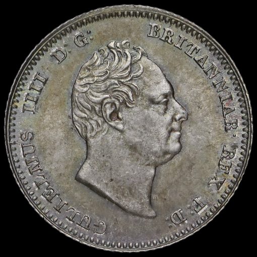 1836 William IV Milled Silver Fourpence / Groat Obverse