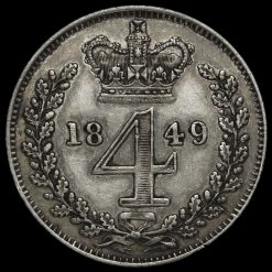 1849 Queen Victoria Young Head Silver Maundy Fourpence Reverse