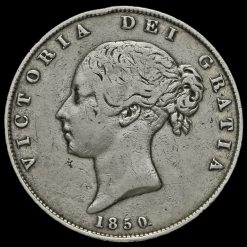 1850 Queen Victoria Young Head Silver Half Crown Obverse