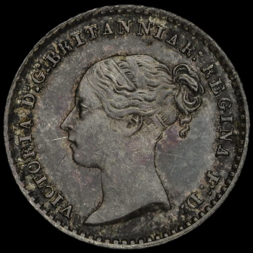 1855 Queen Victoria Young Head Silver Maundy Penny Obverse