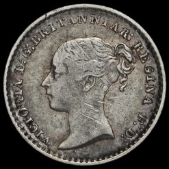 1869 Queen Victoria Young Head Silver Maundy Penny Obverse