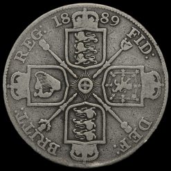 1889 Queen Victoria Jubilee Head Silver Double Florin Reverse