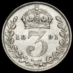 1891 Queen Victoria Jubilee Head Silver Threepence Reverse
