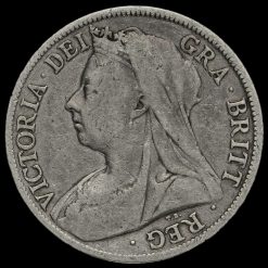 1894 Queen Victoria Veiled Head Silver Half Crown Obverse