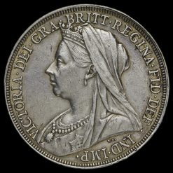 1896 Queen Victoria Veiled Head Silver LX Crown Obverse