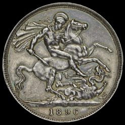 1896 Queen Victoria Veiled Head Silver LX Crown Reverse