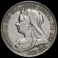 1897 Queen Victoria Veiled Head Silver Shilling Obverse