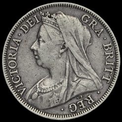 1901 Queen Victoria Veiled Head Silver Half Crown Obverse