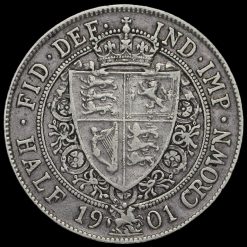 1901 Queen Victoria Veiled Head Silver Half Crown Reverse