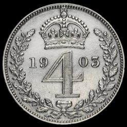 1903 Edward VII Silver Maundy Fourpence Reverse