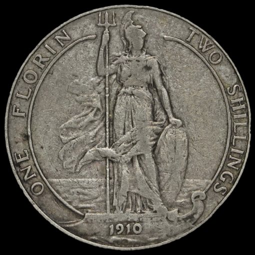 1910 Edward VII Silver Florin Reverse