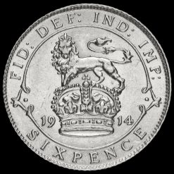 1914 George V Silver Sixpence Reverse