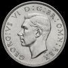 1937 George VI Silver Two Shilling Coin / Florin Obverse