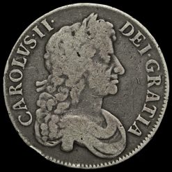 1673 Charles II Early Milled Silver Vicesimo Quinto Crown Obverse