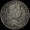 1676 Charles II Early Milled Silver Vicesimo Octavo Crown Obverse