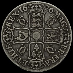 1676 Charles II Early Milled Silver Vicesimo Octavo Crown Reverse