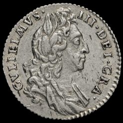 1697 William III Early Milled Silver Sixpence Obverse