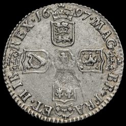 1697 William III Early Milled Silver Sixpence Reverse