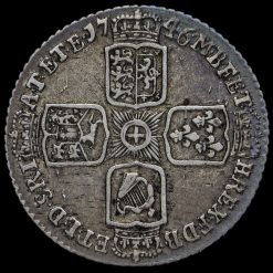 1746 George II Early Milled Silver Lima Sixpence Reverse