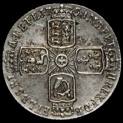 1758 George II Early Milled Silver Sixpence Reverse