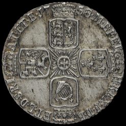 1758/7 George II Early Milled Silver Sixpence Reverse