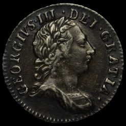 1762 George III Early Milled Silver Threepence Obverse