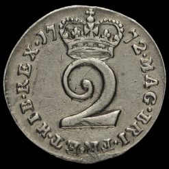 1772 George III Early Milled Silver Maundy Twopence, Ex-Mount Reverse