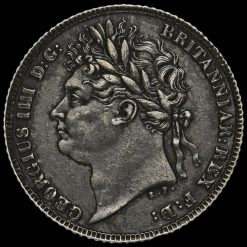 1821 George IV Milled Silver Sixpence Obverse