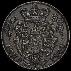 1821 George IV Milled Silver Sixpence Reverse