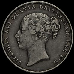 1853 Queen Victoria Young Head Silver Shilling Obverse