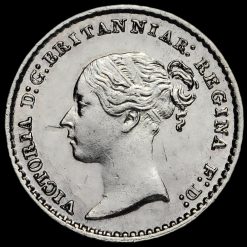 1866 Queen Victoria Young Head Silver Maundy Penny Obverse