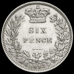 1873 Queen Victoria Young Head Silver Sixpence Reverse