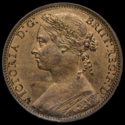 1877 Queen Victoria Bun Head Penny Obverse
