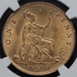 1887 Queen Victoria Bun Head Penny Reverse