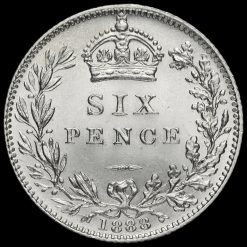 1888 Queen Victoria Jubilee Head Silver Sixpence Reverse