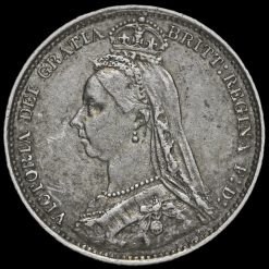 1889 Queen Victoria Jubilee Head Silver Sixpence Obverse