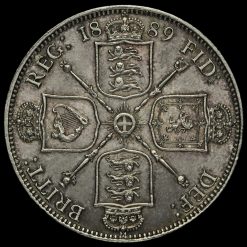 1889 Queen Victoria Jubilee Head Silver Florin Reverse